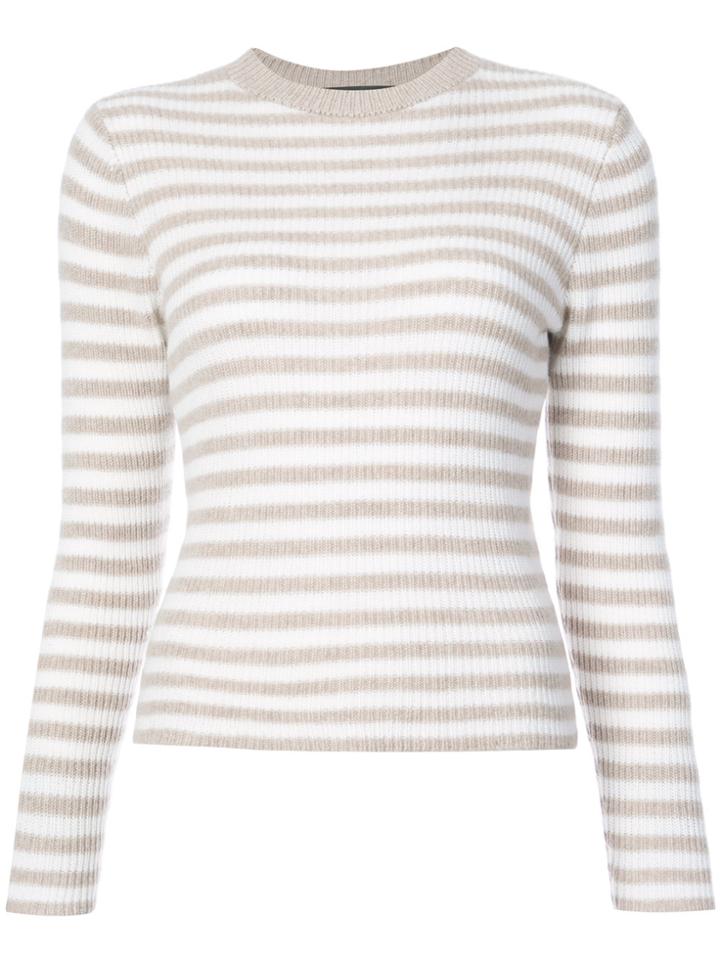The Elder Statesman Cashmere Striped Jumper - Nude & Neutrals