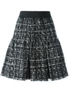 Dolce & Gabbana Tweed Full Skirt, Women's, Size: 42, Black, Silk/cotton/wool