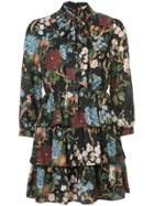 Alice+olivia Floral Print Pussy-bow Dress - Multicolour