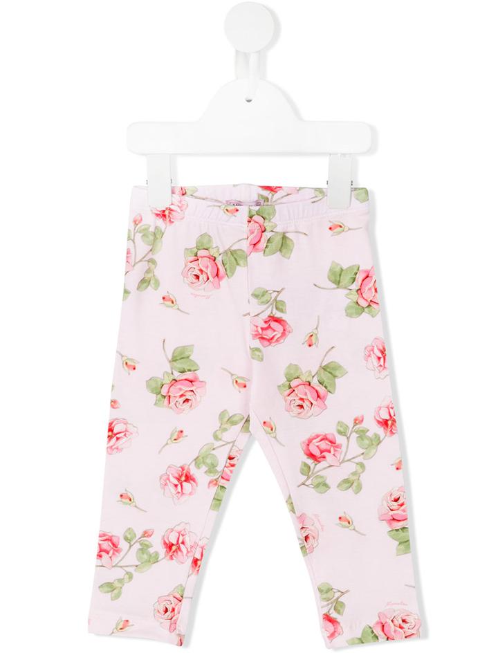 Monnalisa - Rose Print Leggings - Kids - Cotton/spandex/elastane - 18 Mth, Pink/purple