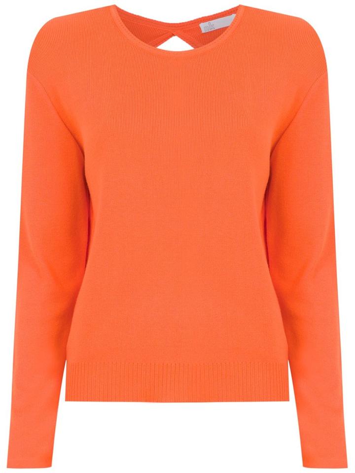 Nk Cut Out Detail Knit Blouse - Yellow