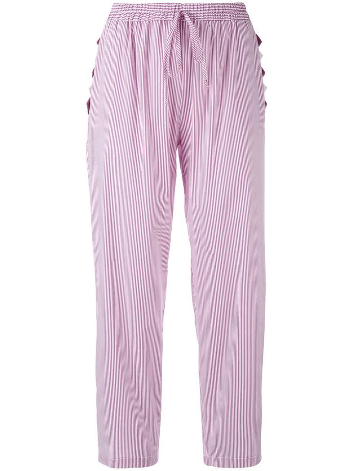 Blugirl - Pinstriped Trousers - Women - Cotton/polyamide/spandex/elastane - 38, Pink/purple, Cotton/polyamide/spandex/elastane