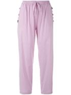 Blugirl - Pinstriped Trousers - Women - Cotton/polyamide/spandex/elastane - 38, Pink/purple, Cotton/polyamide/spandex/elastane