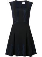 Ingie Paris Embroidered Flared Dress, Women's, Size: Medium, Black, Polyethylene/viscose