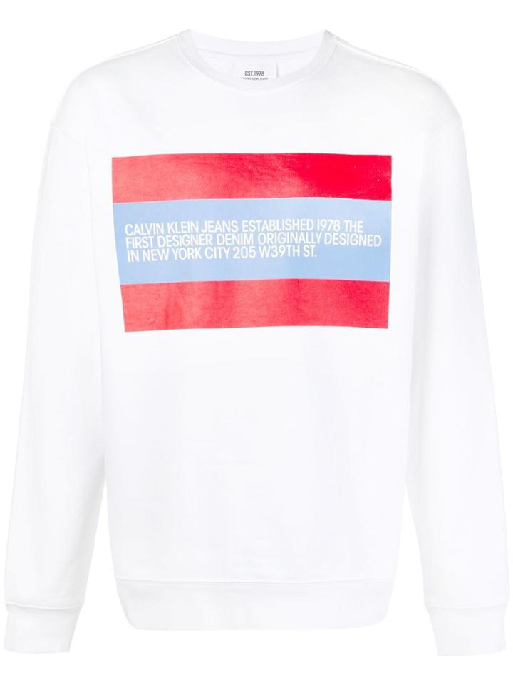 Calvin Klein Jeans Chest Print Sweatshirt - White