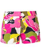 Trina Turk Floral Print Shorts, Women's, Size: 0, Nude/neutrals, Cotton