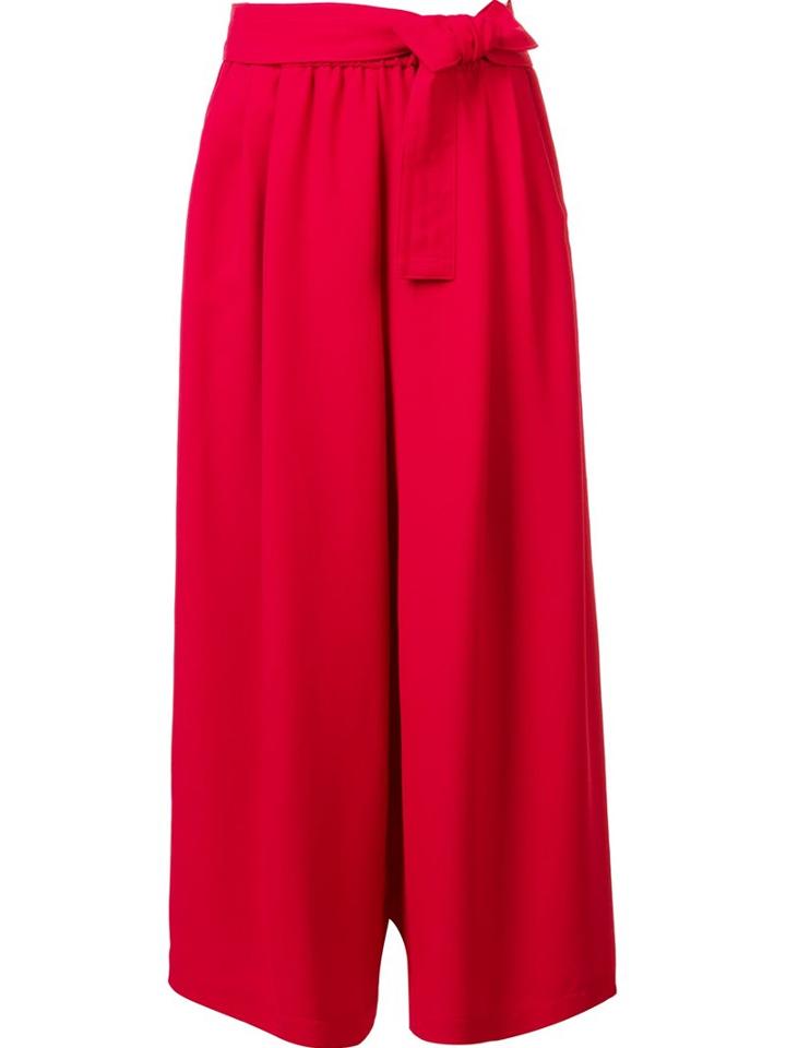 Tome Crepe Karate Pants, Women's, Size: Large, Red, Silk