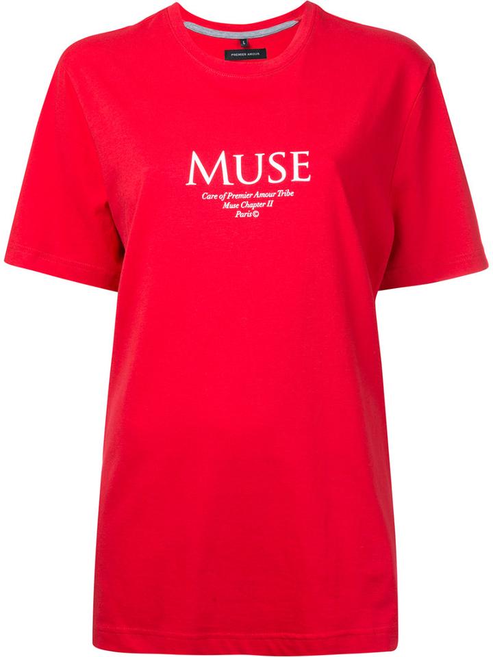 Premier Amour - Muse Boyfriend T-shirt - Women - Cotton - L, Red, Cotton