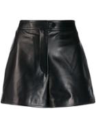 Valentino Tailored Leather Shorts - Black