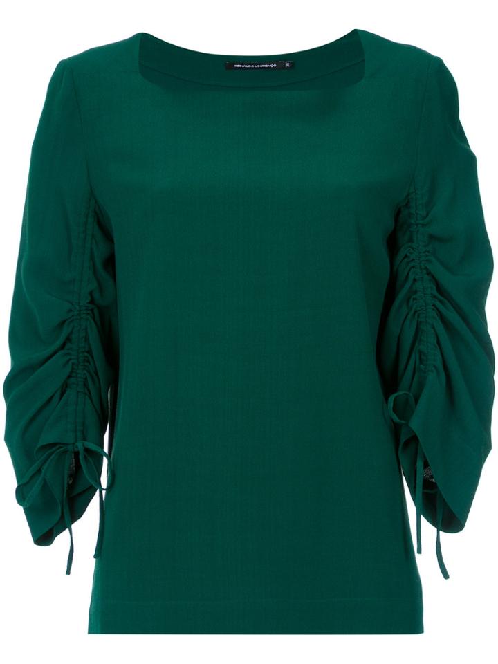 Reinaldo Lourenço Gathered Sleeves Blouse - Green