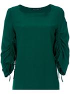 Reinaldo Lourenço Gathered Sleeves Blouse - Green