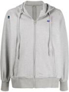 Ader Error Logo Embroidered Oversized Hoodie - Grey
