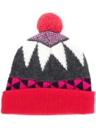 Burberry Printed Pompom Beanie Hat - Multicolour