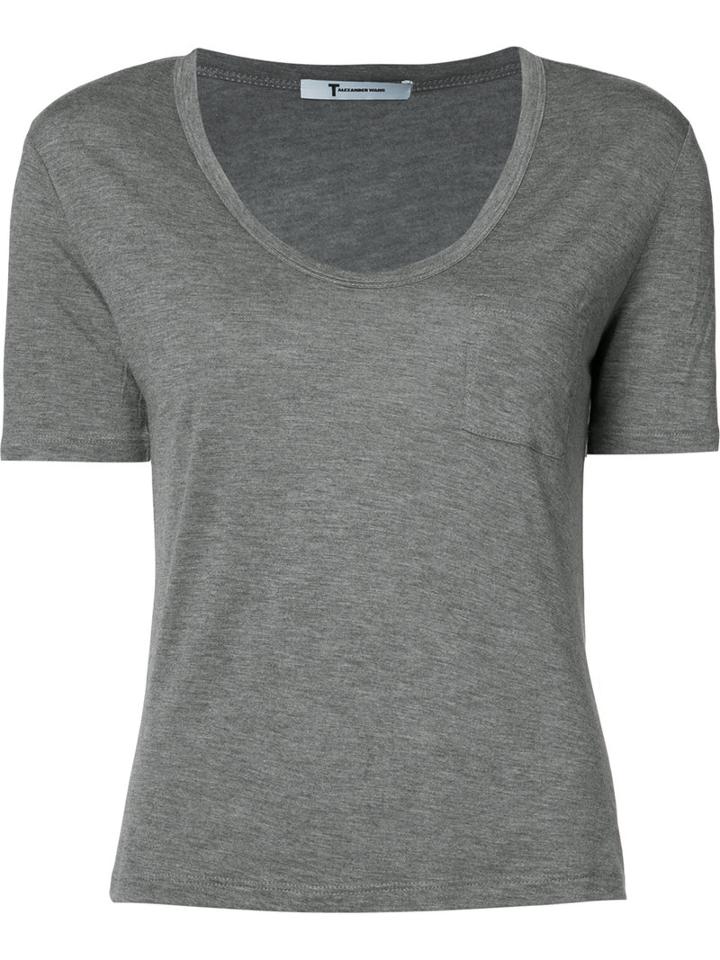 T By Alexander Wang Classic Jersey T-shirt, Women's, Size: Xs, Grey, Viscose