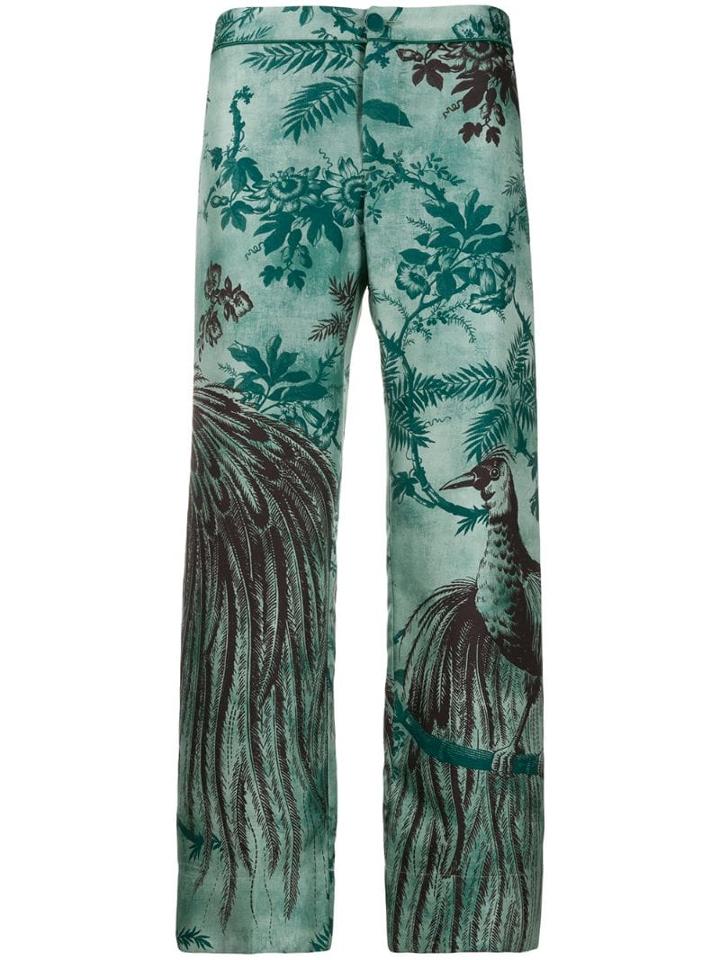 F.r.s For Restless Sleepers Cropped Printed Trousers - Green