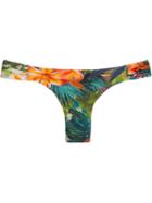 Lygia & Nanny Floral Side Ruched Bikini Bottom, Women's, Size: 48, Blue, Polyamide