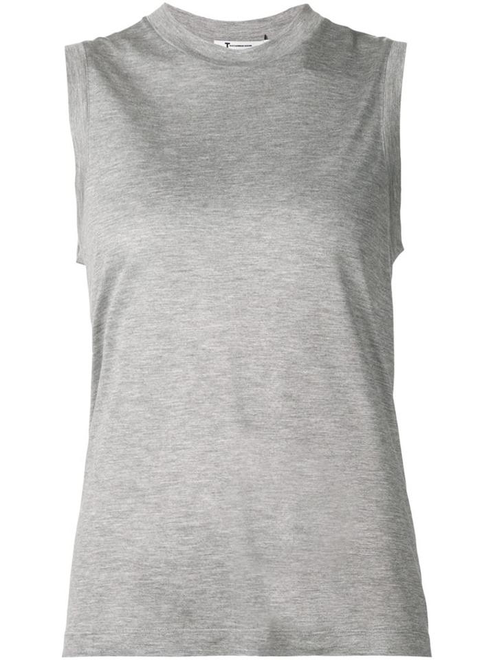 T By Alexander Wang Band Collar Tank Top, Women's, Size: Large, Grey, Viscose