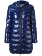 Duvetica Zipped Hooded Coat, Women's, Size: 42, Blue, Polyamide/feather Down