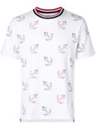 Thom Browne Anchor Embroidery Relaxed Piqué Tee - White