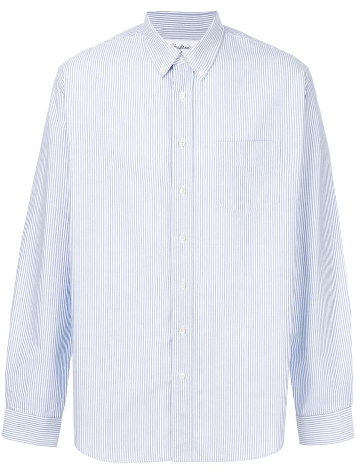 Schnaydermans Oxford Regular Striped Shirt - Blue