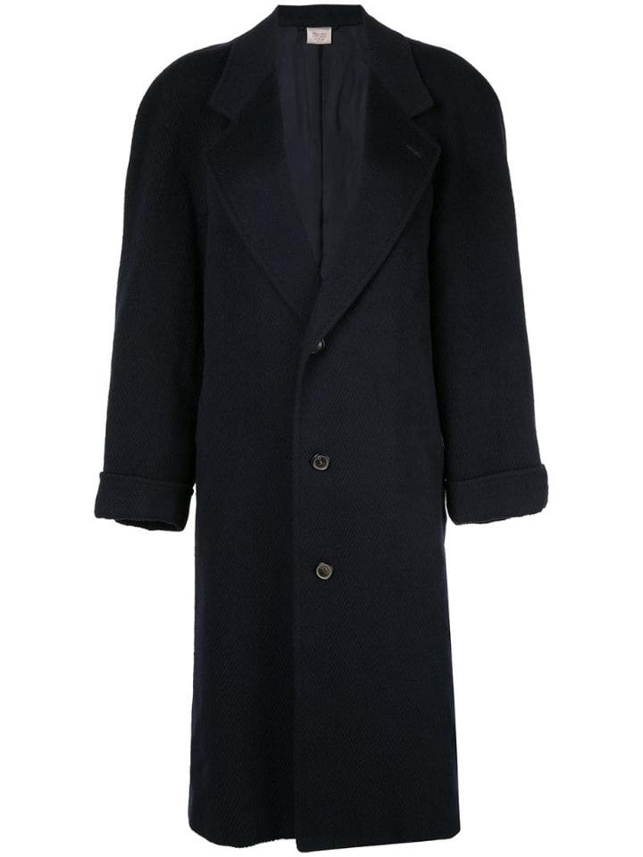 Gucci Pre-owned Vintage Logos Long Sleeve Coat - Blue