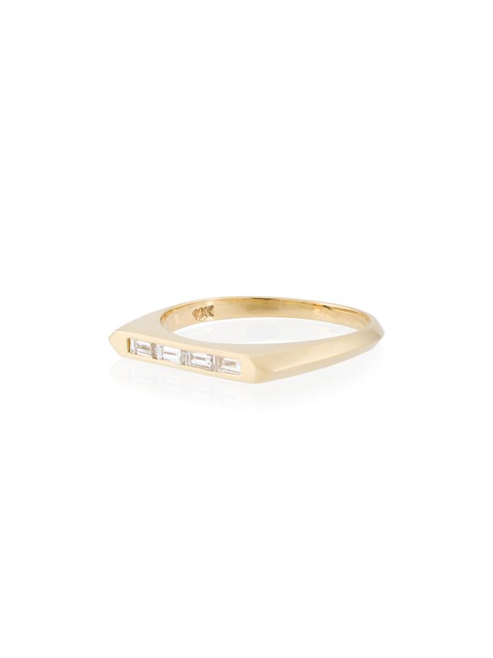 Lizzie Mandler Fine Jewelry Diamond Baguette Knife Edge Ring -