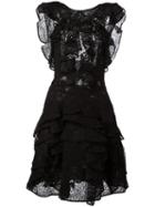 Ermanno Scervino Ruffle Low Back Dress, Women's, Size: 44, Black, Silk/polyamide