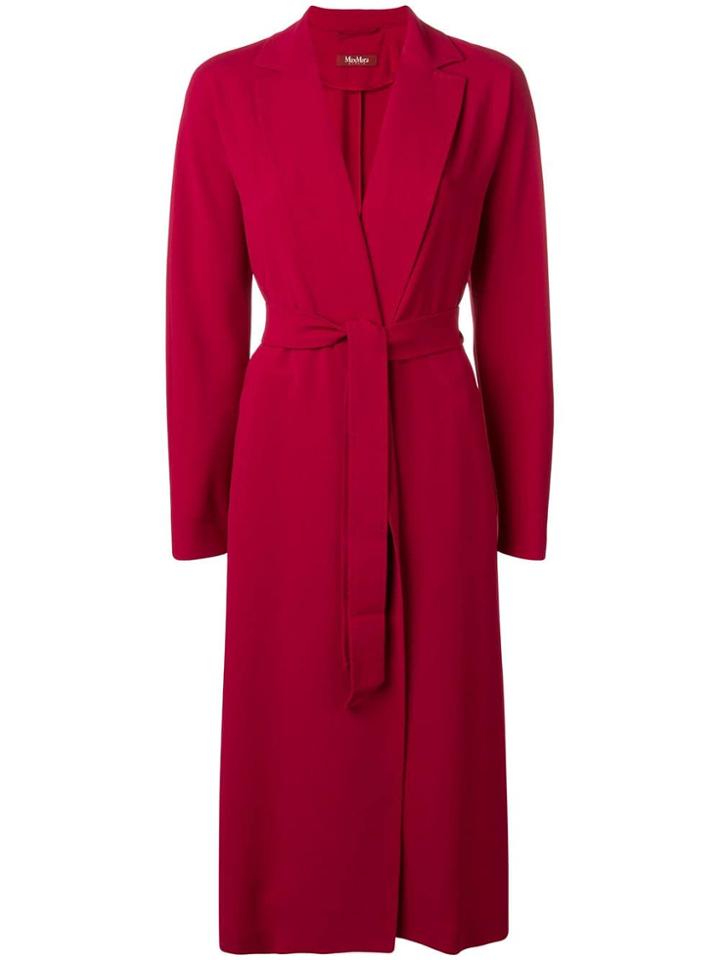 Max Mara Studio Classic Wrap Coat - Red