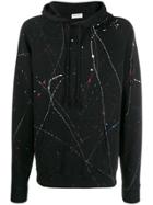 Saint Laurent Splatter Effect Hoodie - Black