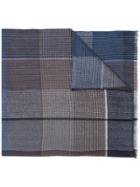Paul Smith Black Label Checked Knit Scarf - Blue
