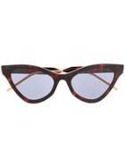 Gucci Eyewear Web Cat Eye Sunglasses - Brown