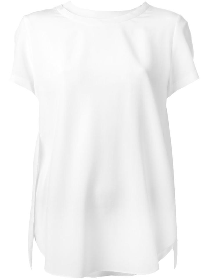 3.1 Phillip Lim Oversize Crepe Top, Women's, Size: 2, White, Silk