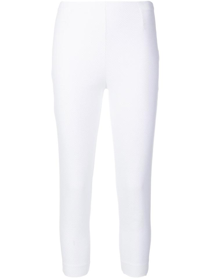 Ermanno Scervino Cropped Slim Fit Trousers - White