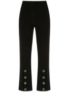 Nk Buttoned Cropped Pants - Black