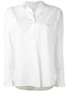 Paul Smith Contrasting Trim Blouse, Women's, Size: 44, White, Cotton/cupro