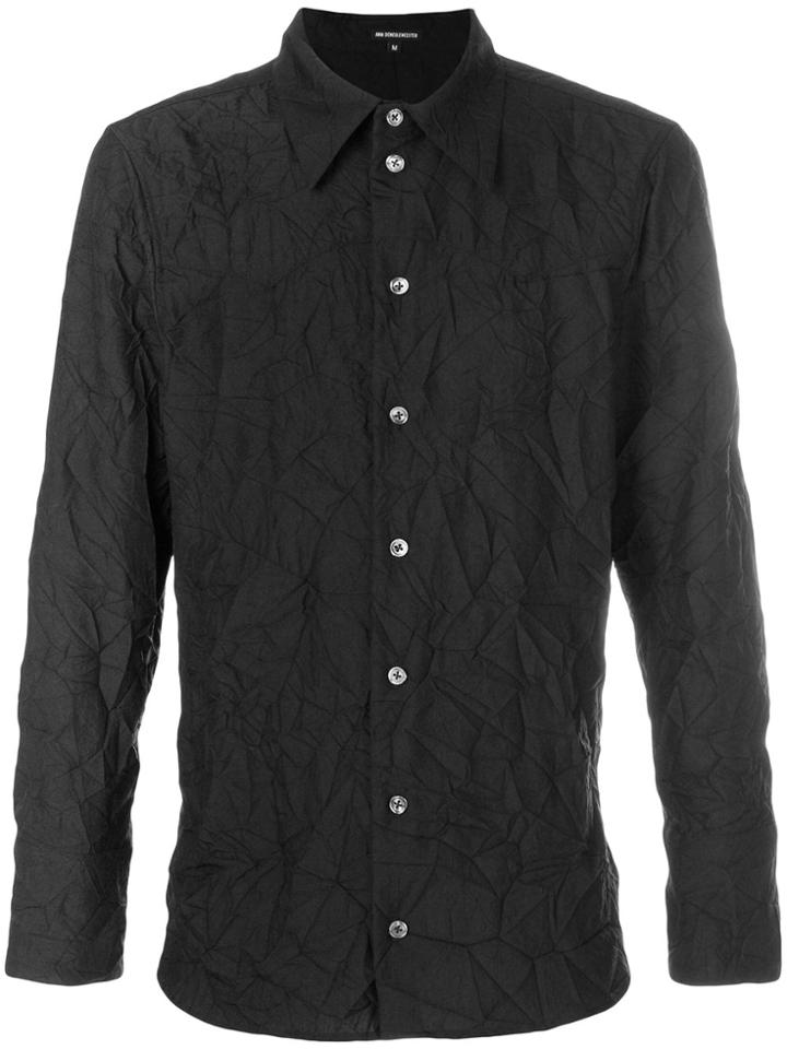 Ann Demeulemeester Creased Long Sleeve Shirt - Black