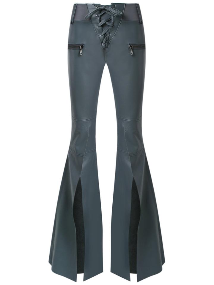 Andrea Bogosian - Wide Leg Trousers - Women - Leather/polyamide/spandex/elastane - P, Grey, Leather/polyamide/spandex/elastane