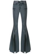 Andrea Bogosian - Wide Leg Trousers - Women - Leather/polyamide/spandex/elastane - P, Grey, Leather/polyamide/spandex/elastane