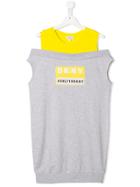 Dkny Kids Teen Patch Logo Layered Dress - Grey