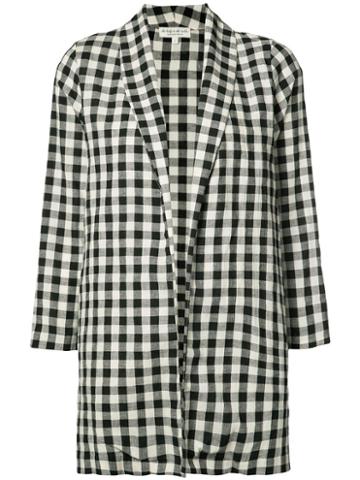 The Lady And The Sailor - Check Blazer Jacket - Women - Cotton/linen/flax - Ii, Black, Cotton/linen/flax