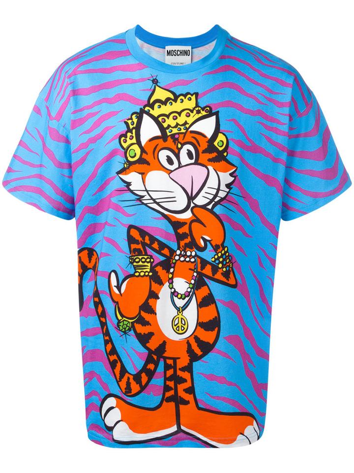 Moschino Crowned Tiger T-shirt, Men's, Size: Xl, Pink/purple, Cotton