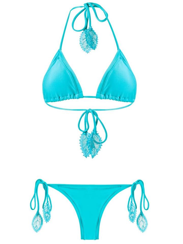 Martha Medeiros - Triangle String Sided Bikini - Women - Polyamide/spandex/elastane - M, Blue, Polyamide/spandex/elastane
