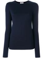 Jil Sander - Round Neck Top - Women - Cotton/spandex/elastane - M, Blue, Cotton/spandex/elastane