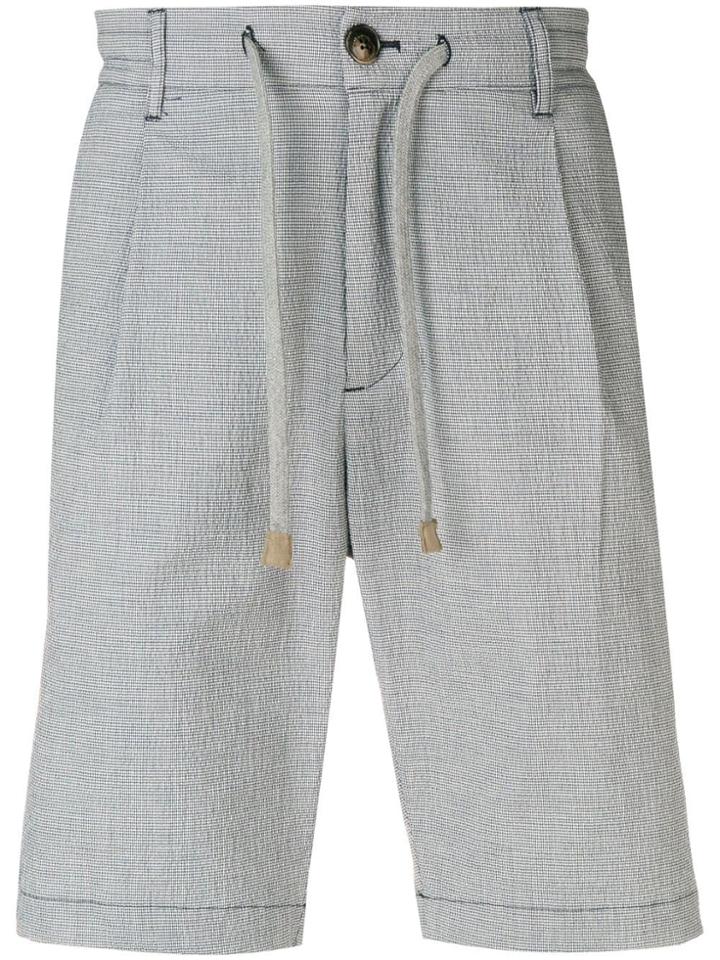 Eleventy Drawstring Tailored Shorts - Blue