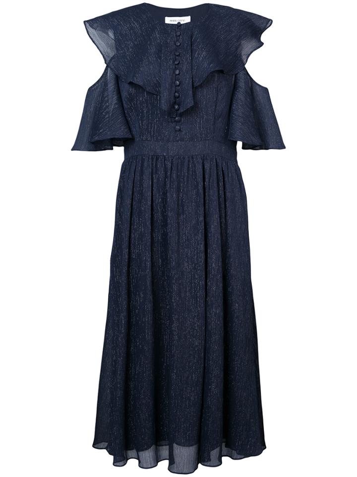 Prabal Gurung Ruffled Midi Dress - Blue