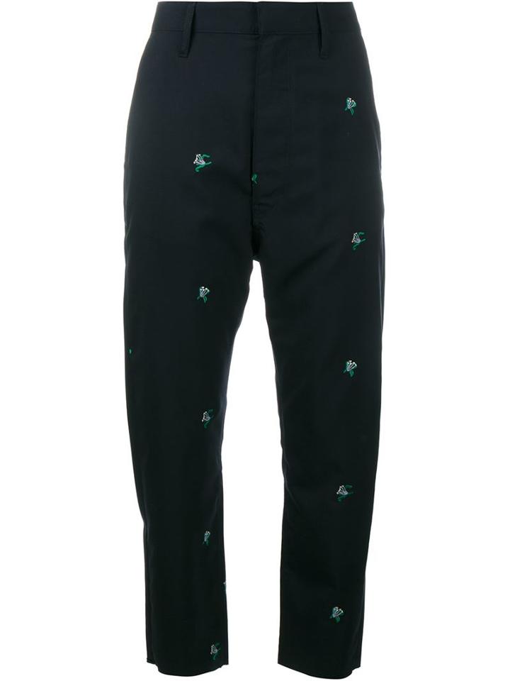 Golden Goose Deluxe Brand Floral Embroidered Wool Chino Trousers