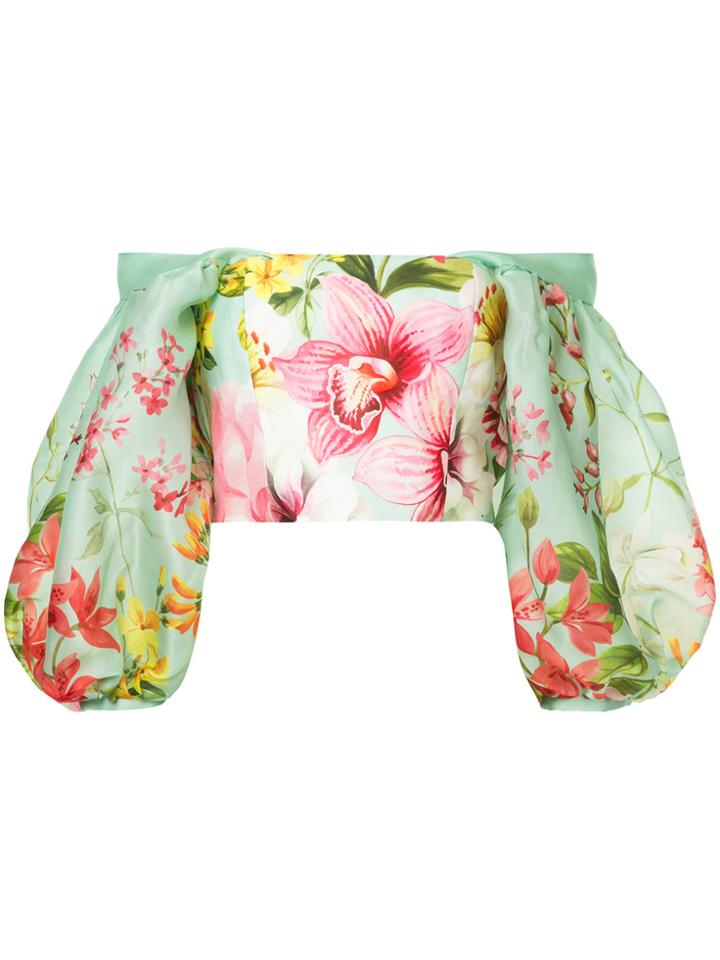 Bambah Off-the-shoulder Lotus Blouse - Green