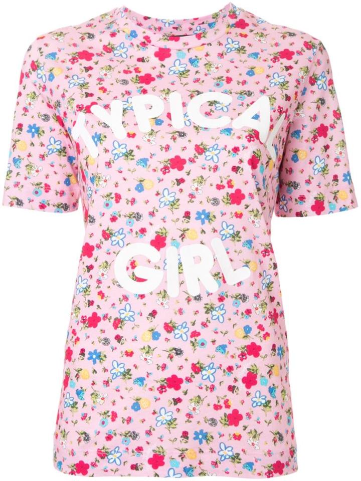 Love Moschino 'typical Girl' Print T-shirt, Size: 40, Pink/purple, Cotton