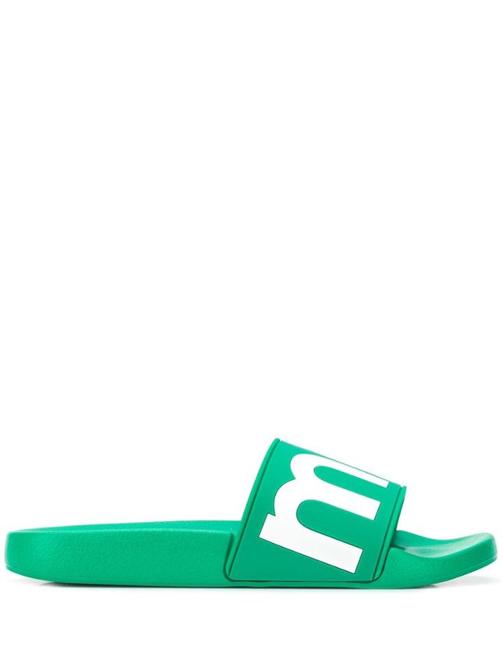 Isabel Marant Étoile Logo Print Sliders - Green