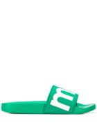 Isabel Marant Étoile Logo Print Sliders - Green